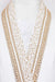 Damen Blazer Weiß Elegant mit Goldperlen Tailliert Polyester-2