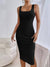 Variant image for Damen Midikleid Ärmellos Quadratischer Ausschnitt Elegante Silhouette Hochwertige Stoffe-9