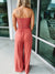 Damen Jumpsuit Schulterfrei Eleganter Stil Polyester-3