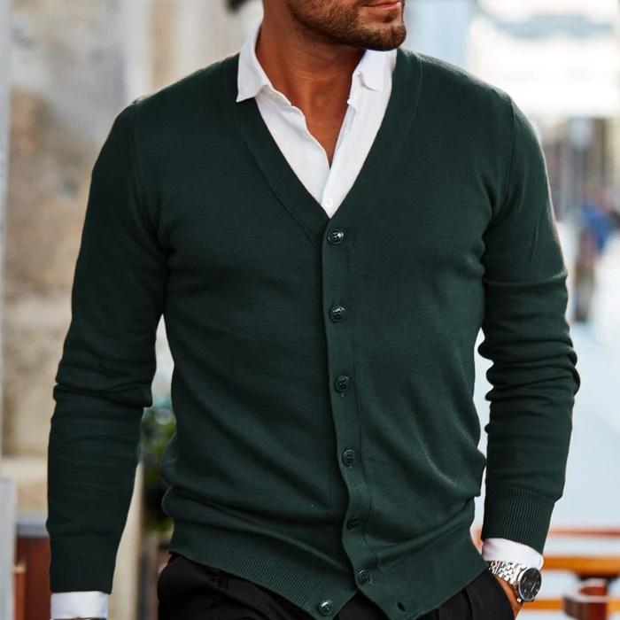 Herren Strickjacke Moderner Cardigan Atmungsaktives Material 3