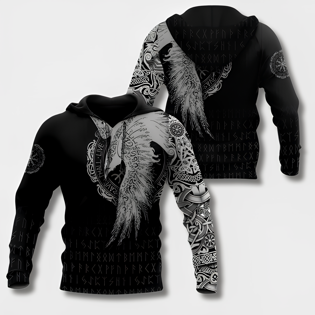 Variant image for Herren Kapuzenpullover Wikinger Stil Bequem Baumwollmischung-25