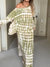 Damen Set Langarm Bluse und Langer Rock Elegante Silhouette Hochwertiger Stoff-4