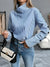 Damen Langarmshirt Hoher Kragen Streifen Baumwolle Modernes Design-2