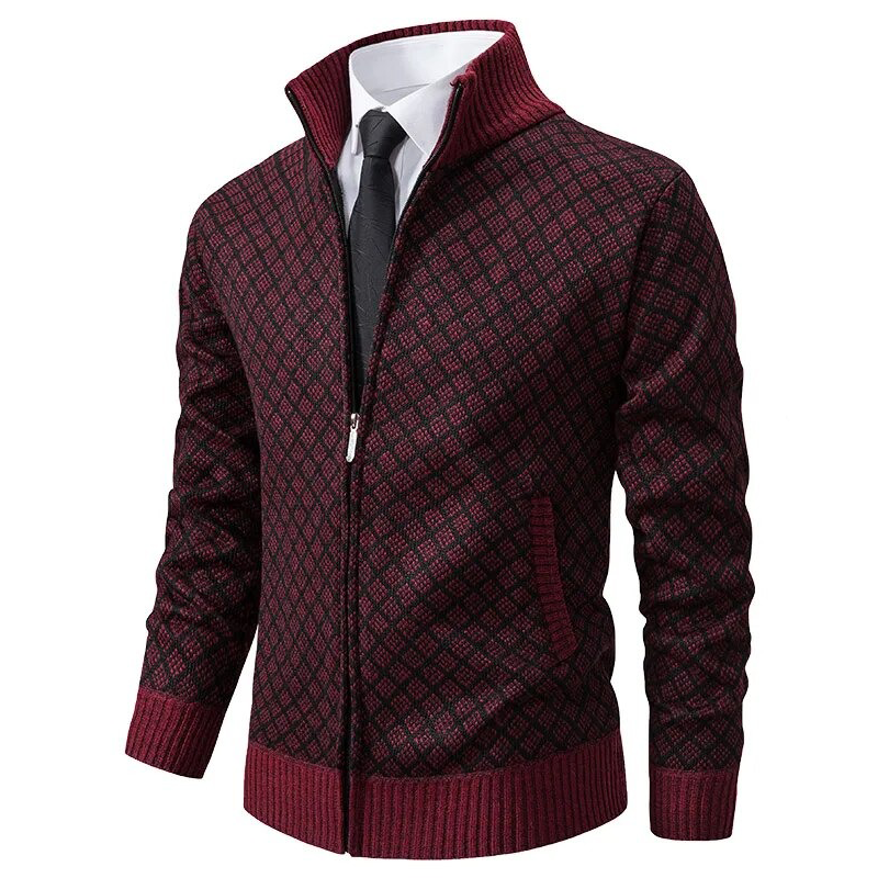 Variant image for Herren Strickjacke Jacquard Stil Weiches Material-23