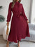 Variant image for Damen Kleid Stehkragen Faltengürtel Hochwertiger Stoff-17
