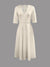 Damen A-Linien Swing Kleid Retro-Stil 100% Baumwolle für Hochzeitsgast Sommer- und Abendkleider 4