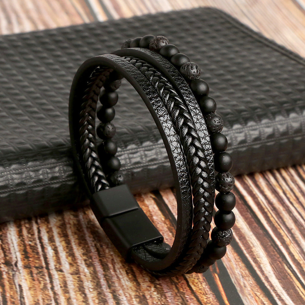 Herren Armband Set Elegantes Kunstleder Design mit Robuster Passform 2