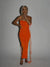 Damen Maxikleid Schwarz Rückenfrei Elegantes Stretchstoff Langes Kleid-1