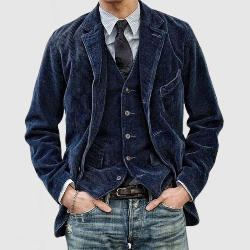 Herren Jacke Cordjacke Klassischer Stil 100% Baumwolle-3