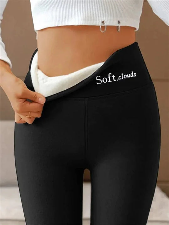 Damen Thermo Leggings Fleece Innenfutter Bequem Figurformend 6