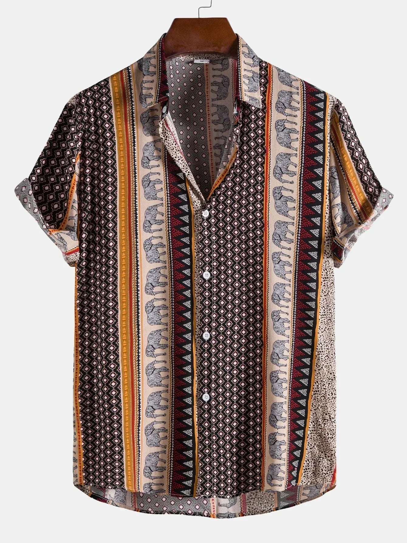 Variant image for Herren Sommer Hemd Vintage Look Leicht Baumwolle Kurzarm-11
