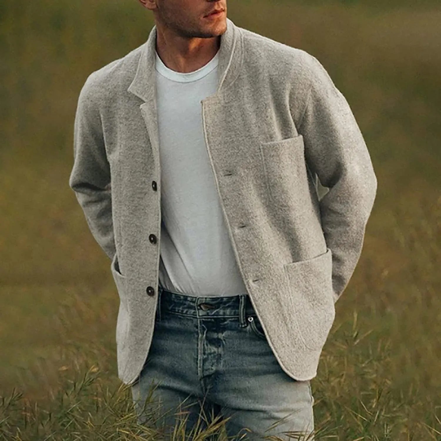 Herren Sakko Casual Stil 100% Baumwolle Modische Passform 1