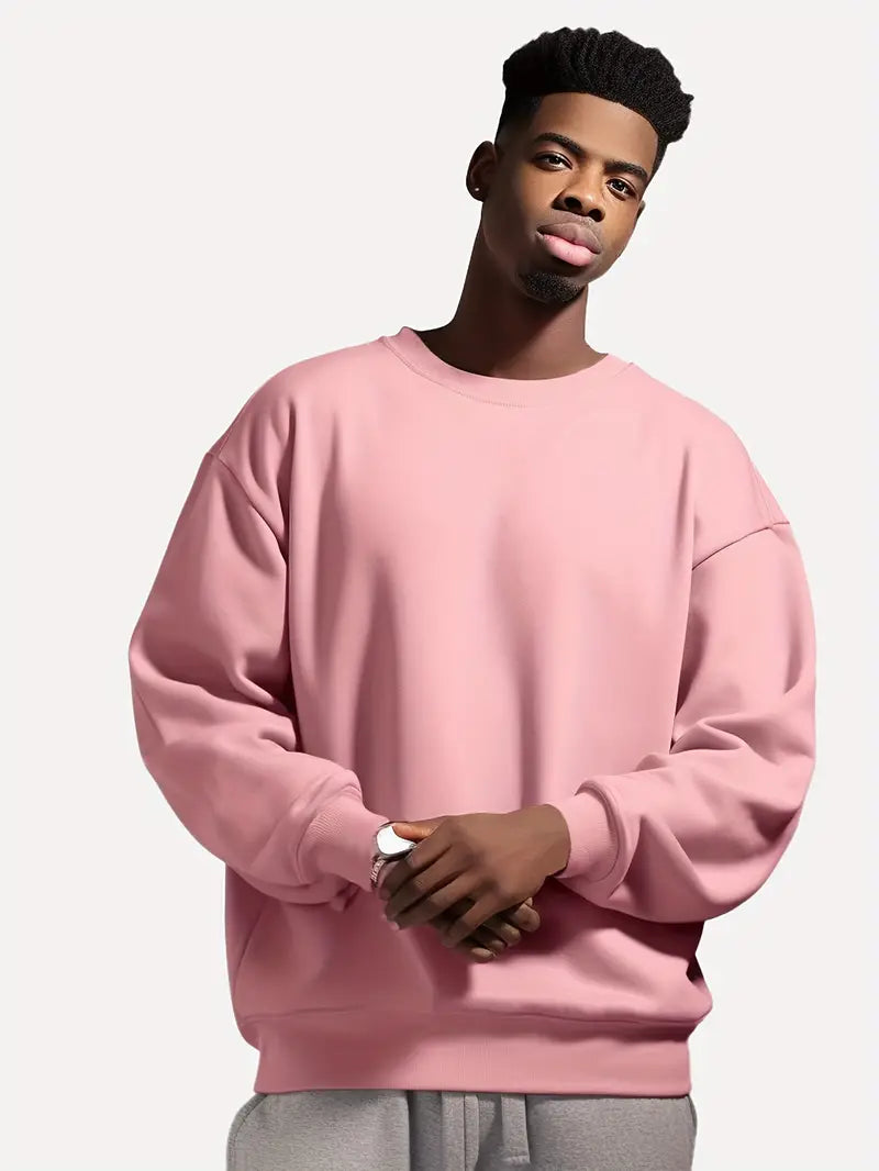 Herren Pullover Rundhals Lässig Baumwolle Komfortabel-3