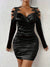 Variant image for Damen Rüschenkleid Schulterfrei Elegantes Festliches Kleid für Hochzeitsgast aus Hochwertigem Stoff-17