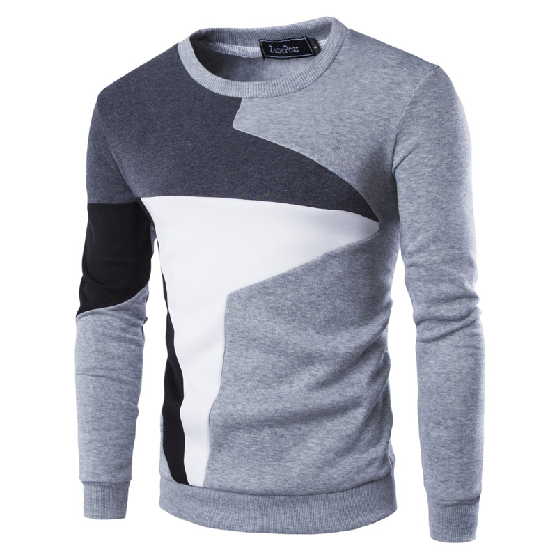 Variant image for Herrenpullover Farbblock Rundhalsausschnitt Baumwollmischung-9