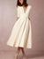 Damen A-Linien Swing Kleid Retro-Stil 100% Baumwolle für Hochzeitsgast Sommer- und Abendkleider 2