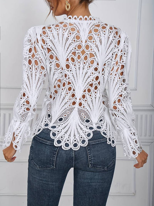 Damen Bluse Asymmetrisch mit Cut-Outs, Elegante Blusen für Festliche Anlässe, Hochwertiger Stoff-2