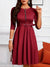 Damen Kleid Rundhalsausschnitt mit Reißverschluss Elegantes Hochwertiges Material-3