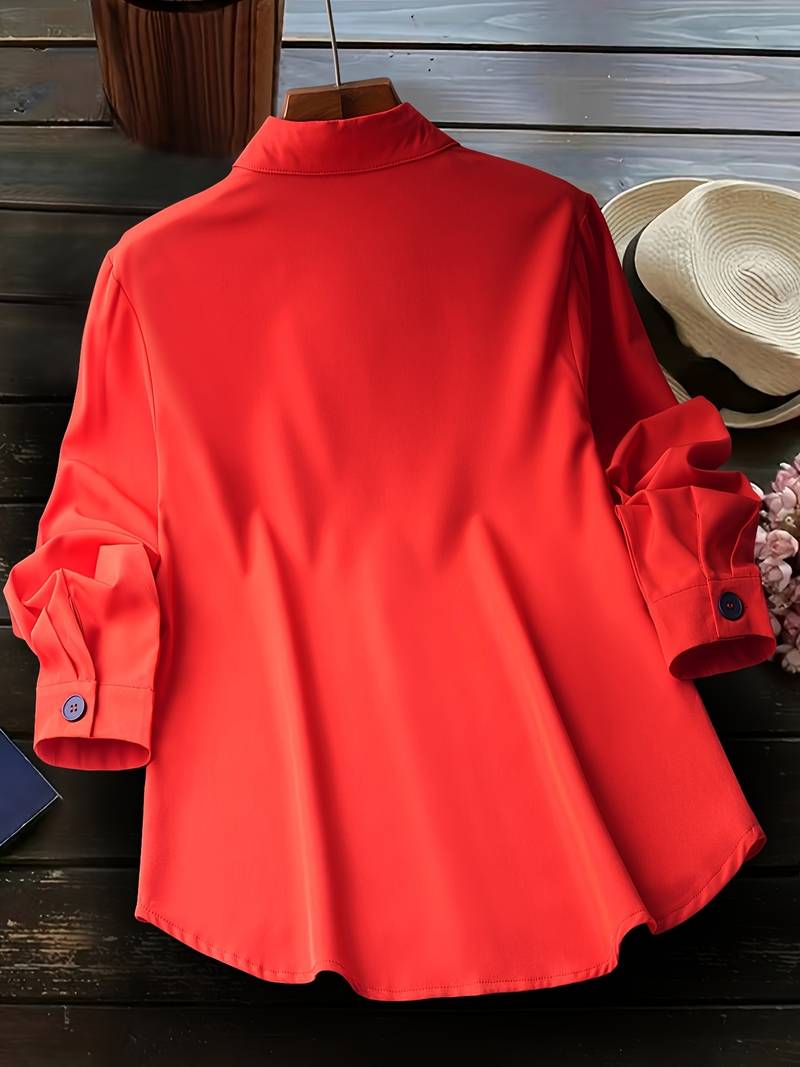 Damen Langarmshirt Basic Baumwolle für Vielseitige Looks-3