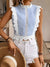 Damenbluse Elegante Bluse mit Floraler Spitze und Geblümten Ärmeln aus Baumwolle-2