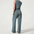 Damen Jumpsuit Schwarz Elegant Leichtes Material für Sommerfestivals-5