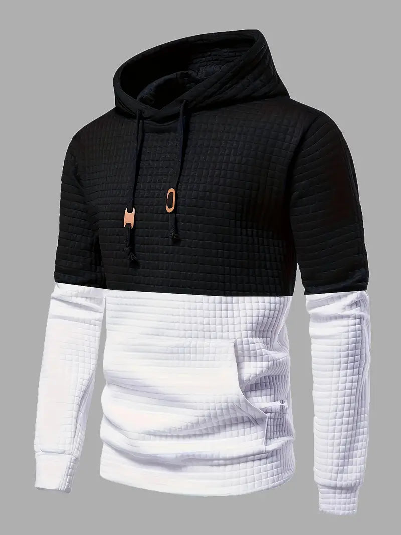 Variant image for Herren Kapuzenpullover Waffelmuster Baumwolle Zip Hoodie-1