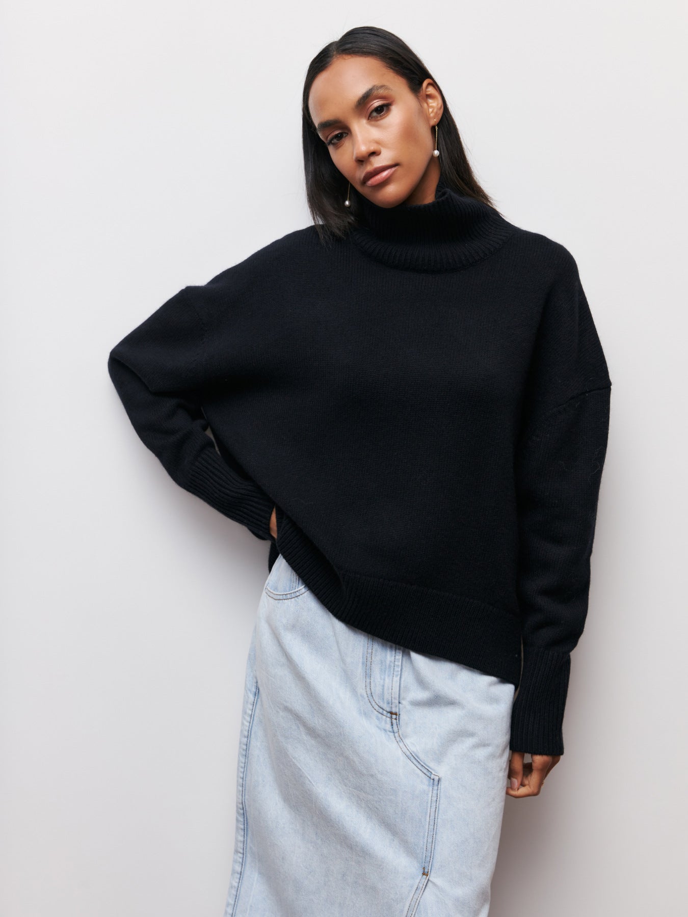 Damen Pullover Strickstil Komfort Baumwolle Warm-6