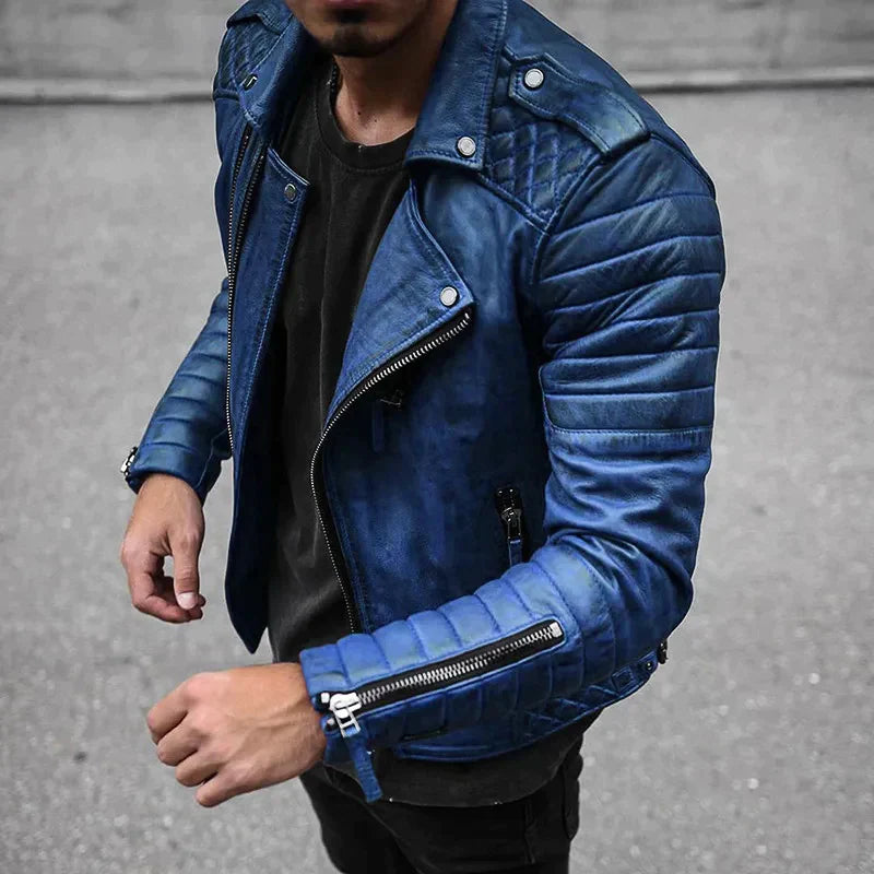 Herren Lederjacke Urbaner Stil Hochwertiges Leder Schwarz-2