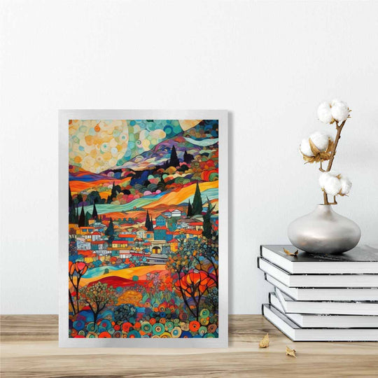 Abstrakter Kunstdruck Stadtlandschaft Mosaik Stil Moderne Kunst Bilder Kaufen 2