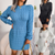 Damen Winterkleid Enges Strickmuster Hochwertiger Strickstoff-5