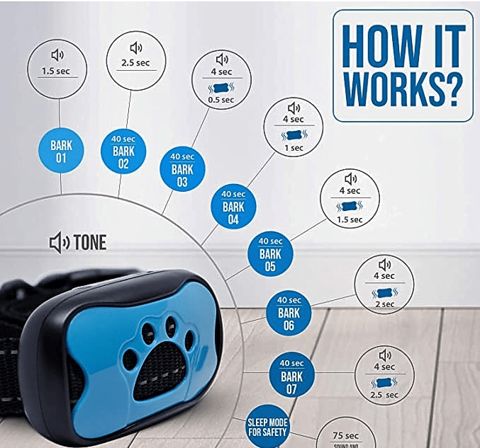 Anti-Bell-Halsband für Hunde mit Vibration und Ultraschall 8