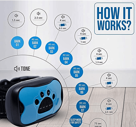Anti-Bell-Halsband für Hunde mit Vibration und Ultraschall 8