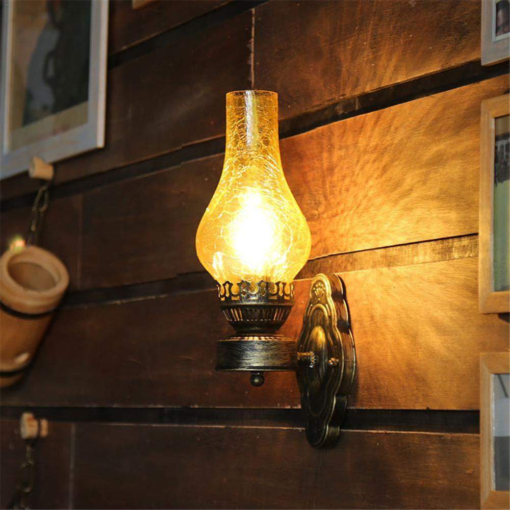 Antike Wandlampe Vintage Wandleuchte Innen mit Schalter für Gemütliche Beleuchtung 1