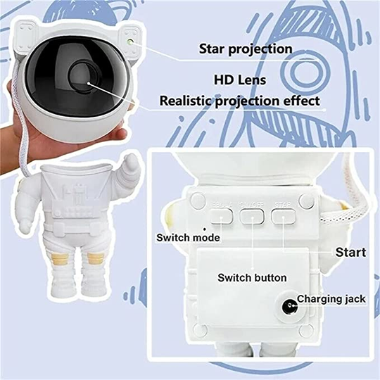 Astronautenlampe LED-Projektor Mit 360° Drehbarem Kopf 6