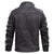 Herren Lederjacke Motorradstil Hochwertiges Leder Schwarz-2