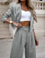 Damenanzug Set Eleganter Blazer und Hose Dunkelblau Hochwertiger Stoff-4