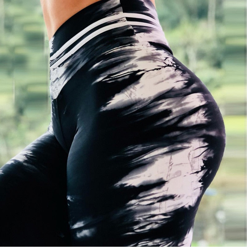 Bedruckte Leggings Mit Hoher Taille