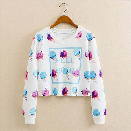 Bedrucktes Sweatshirt Mit Kragen