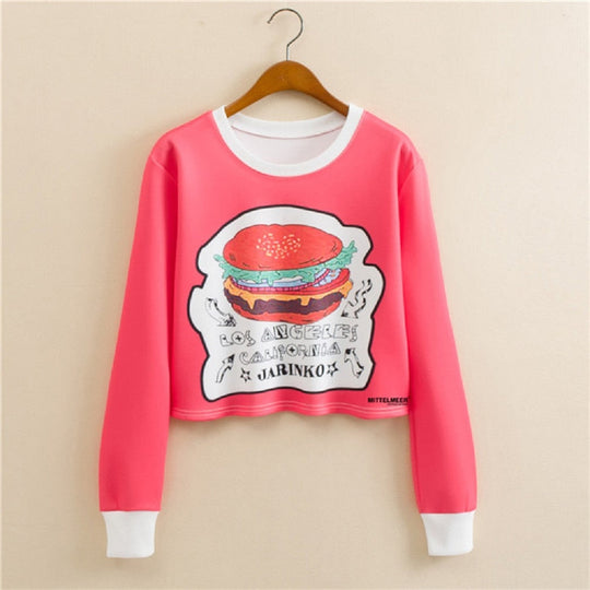 Bedrucktes Sweatshirt Mit Kragen