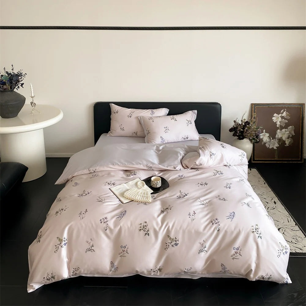 Bettwäsche-Set Damen Mikrofaser Satin-Finish Botanisches Muster 0