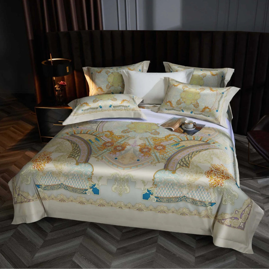 Bettwäsche-Set Paisley Jacquard 155x220 mit Bordüre und Hotelverschluss für Damen und Herren 12