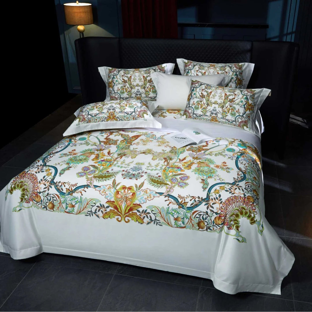 Bettwäsche-Set Paisley Jacquard 155x220 mit Bordüre und Hotelverschluss für Damen und Herren 16