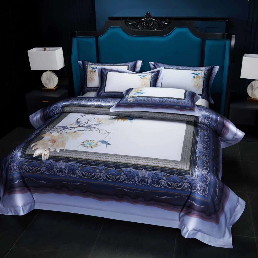 Bettwäsche-Set Paisley Jacquard 155x220 mit Bordüre und Hotelverschluss für Damen und Herren 23