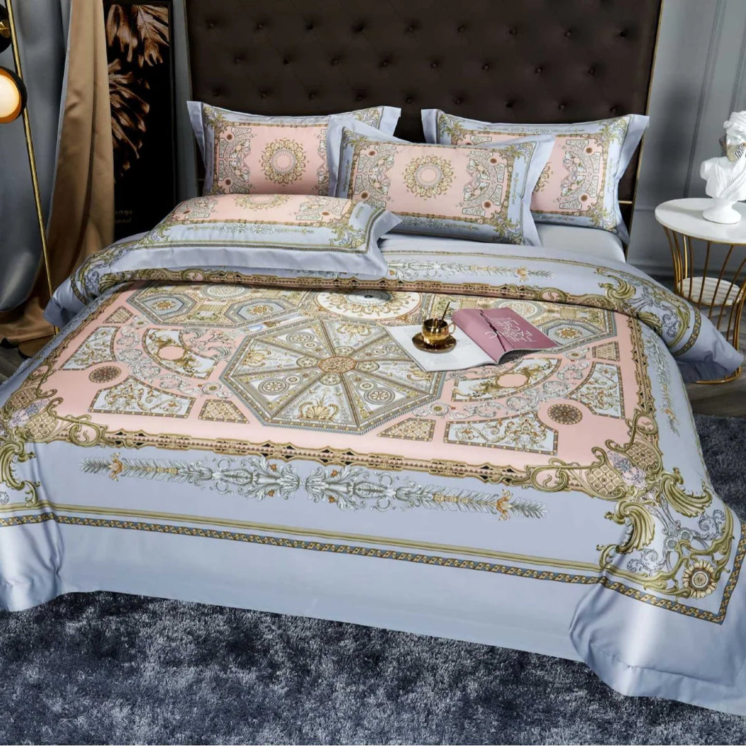 Bettwäsche-Set Paisley Jacquard 155x220 mit Bordüre und Hotelverschluss für Damen und Herren 24