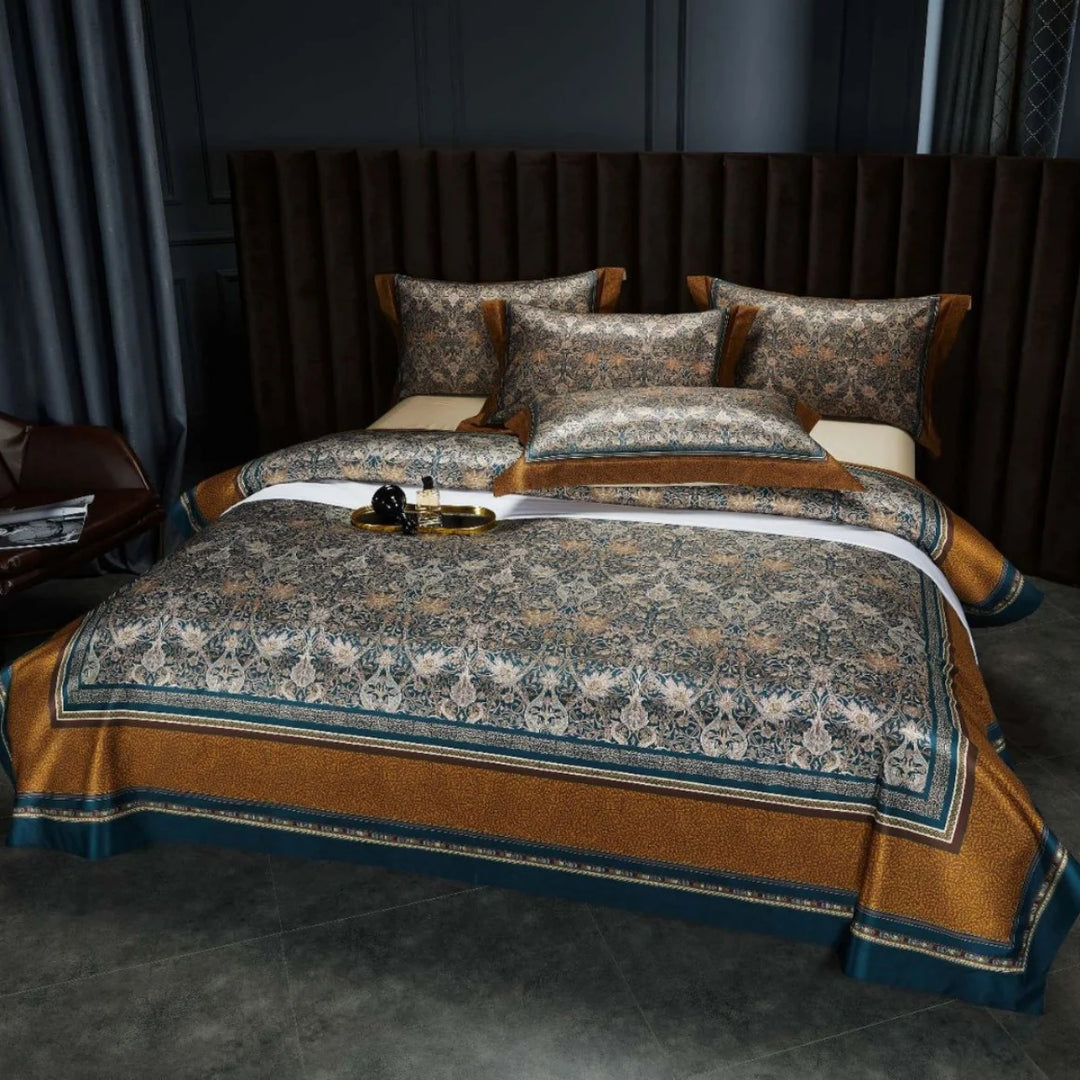 Bettwäsche-Set Paisley Jacquard 155x220 mit Bordüre und Hotelverschluss für Damen und Herren 26