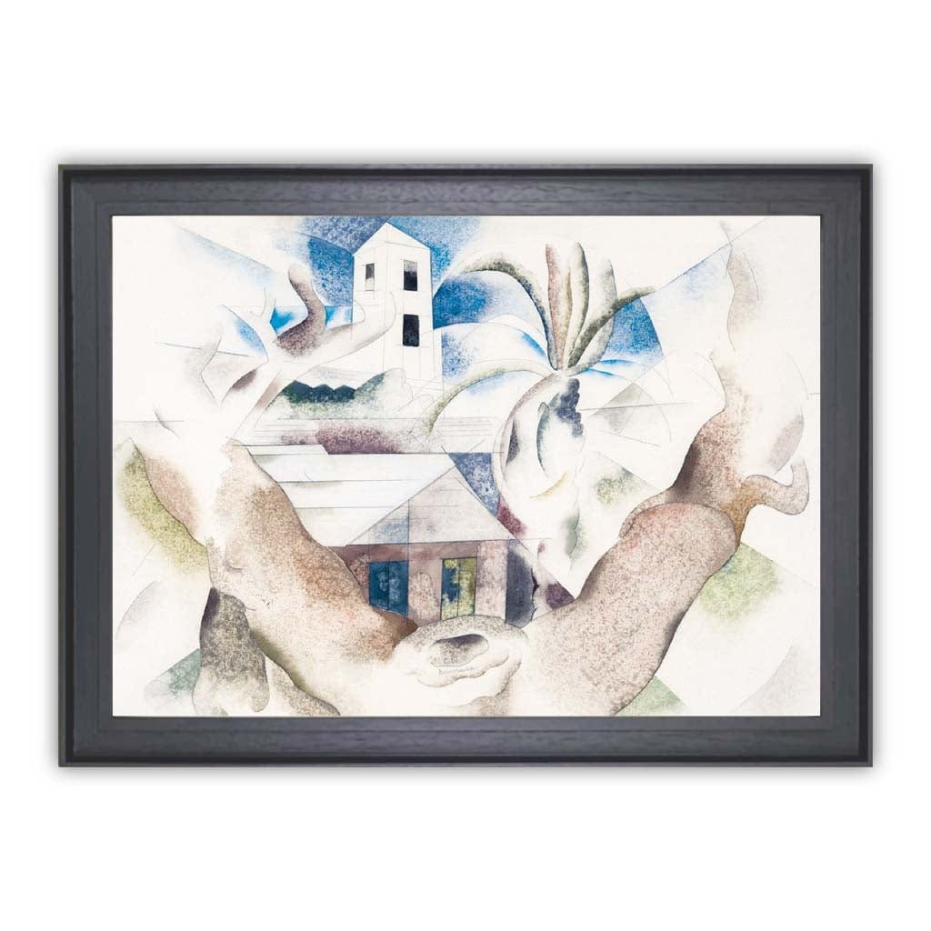 Bilderrahmen Kunstdruck Baum und Haus für modernes Wohndesign 3