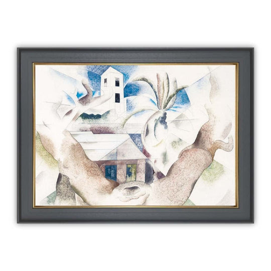 Bilderrahmen Kunstdruck Baum und Haus für modernes Wohndesign 5