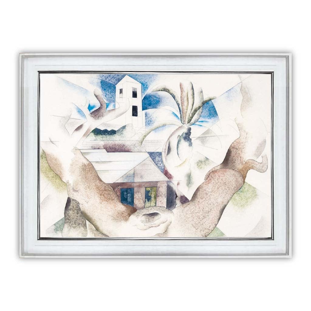 Bilderrahmen Kunstdruck Baum und Haus für modernes Wohndesign 7