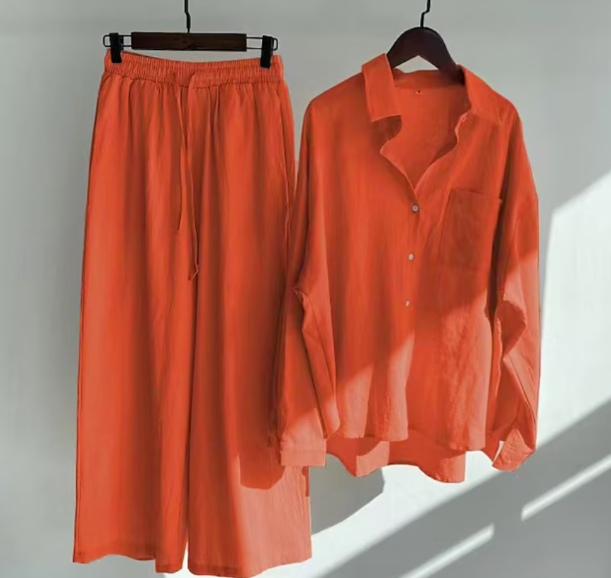 Variant image for Damen Set Zweiteilig Modernes Leinen für Stil und Komfort-15