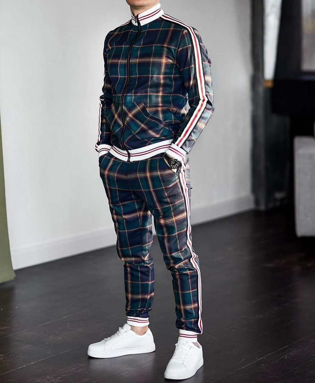 Herren Set Stilvoller Look Langarm Polyester für Sport und Freizeit 1